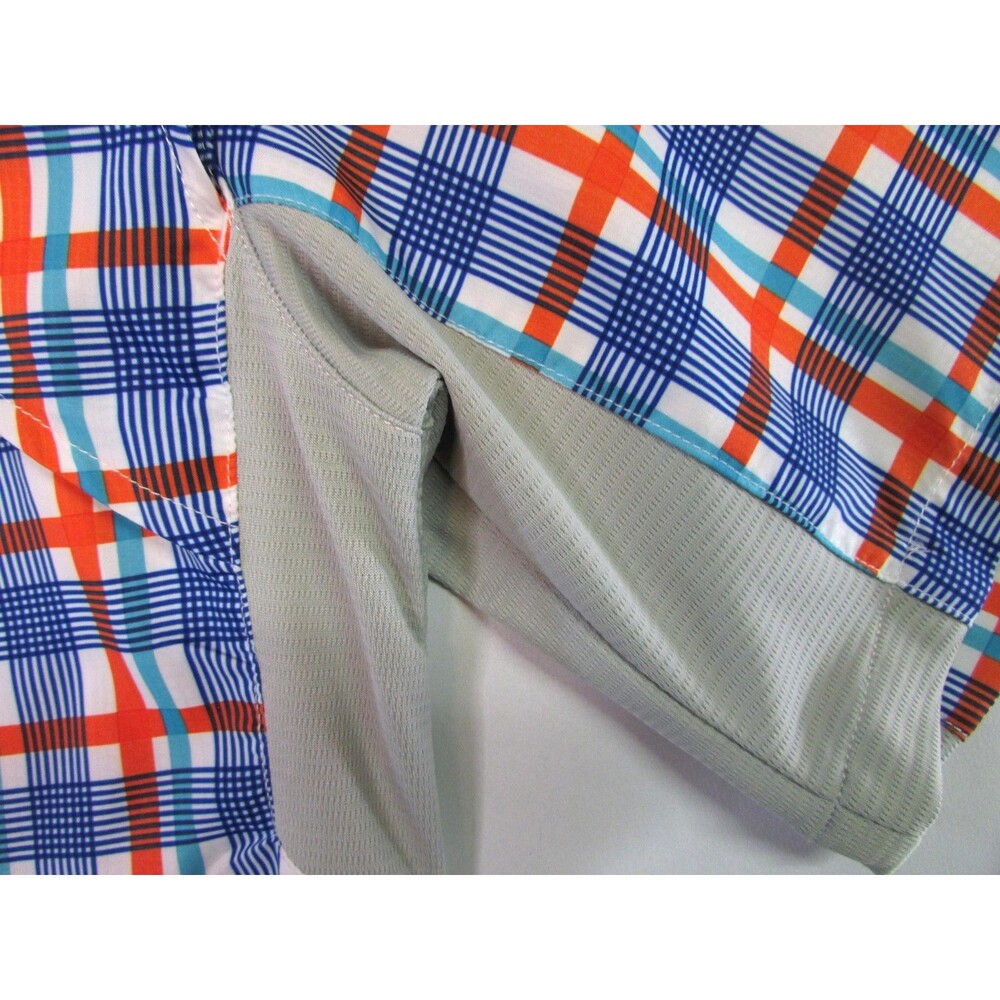 Reel Legends Shirt Mens Medium Blue Plaid Mariner II Fishing Performance Vented - Picture 7 of 13